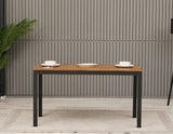 ANKA Dining Room Table, Rustic Top, Metal  Anthracite Frame