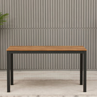 ANKA Dining Room Table, Rustic Top, Metal  Anthracite Frame