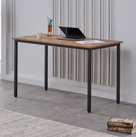 PERA Study Computer Desk, Dining Table, Rustic and Anthracite, Metal Frame