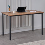 PERA Study Computer Desk, Dining Table, Rustic and Anthracite, Metal Frame