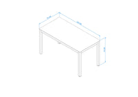 ANKA Dining Room Table, Rustic Top, Metal  Anthracite Frame