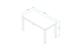 ANKA Dining Room Table, Rustic Top, Metal  Anthracite Frame