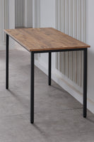PERA Study Computer Desk, Dining Table, Rustic and Anthracite, Metal Frame