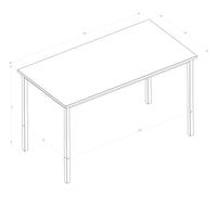 PERA Study Computer Desk, Dining Table, Rustic and Anthracite, Metal Frame