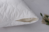 100% Organic Wool Pillow, Removable and Washable Cotton Pillow Cover, Adjustable Firmness