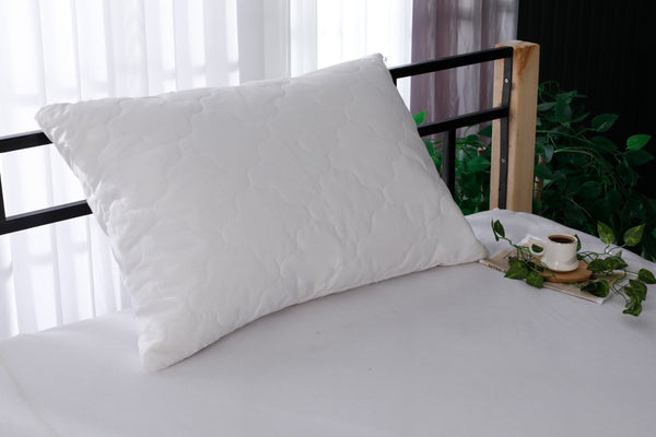 100% Organic Wool Pillow, Removable and Washable Cotton Pillow Cover, Adjustable Firmness