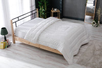 100% Natural Wool Comforter, Quilted Sateen Cotton Cover, Medium Weight, Hypoallergenic, Temperature Regulator