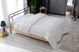 100% Natural Wool Comforter, Quilted Sateen Cotton Cover, Medium Weight, Hypoallergenic, Temperature Regulator