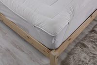 Natural Wool Mattress Topper, 100% Premium Merino Wool Filling, Quilted Natural Cotton Cover, Hypoallergenic