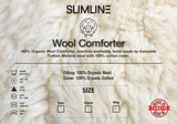 100% Natural Wool Comforter, Quilted Sateen Cotton Cover, Medium Weight, Hypoallergenic, Temperature Regulator